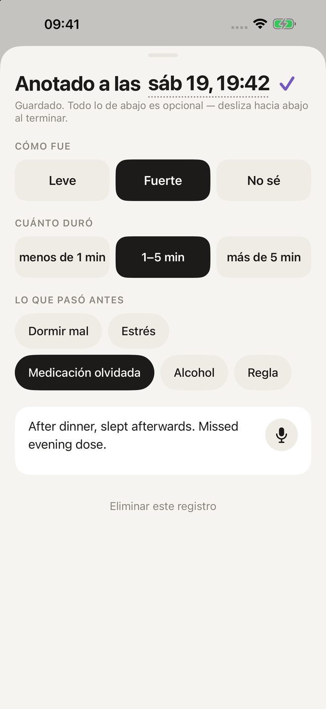 La hoja de registro: cómo fue, cuánto duró, lo que pasó antes, una nota